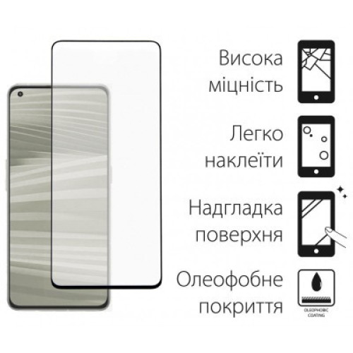 Стекло защитное Dengos Full Glue Realme GT 2 Pro (black) (TGFG-299)