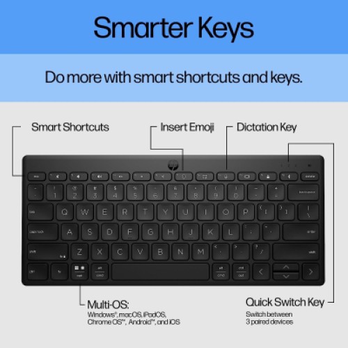 Клавиатура HP 350 Compact Multi-Device Bluetooth UA Black (692S8AA)