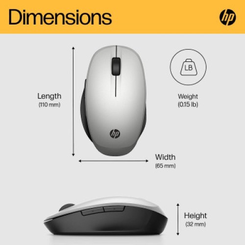 Мышка HP Dual Mode Bluetooth/Wireless Silver (6CR72AA)