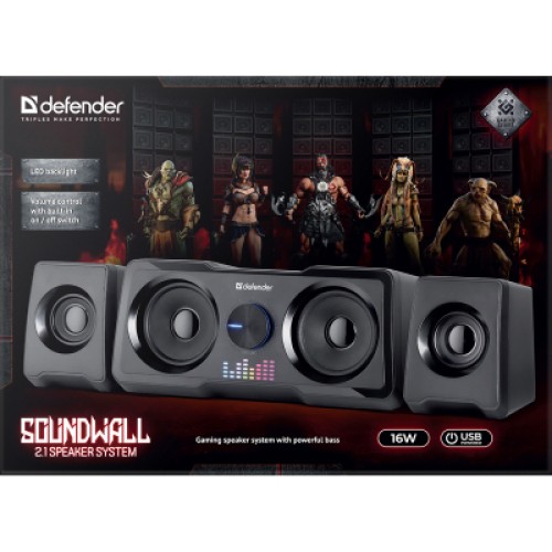 Акустическая система Defender Soundwall USB Black (65214)