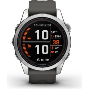 Смарт-годинник Garmin fenix 7S Pro Solar, Glass, SS w/Graphite band, GPS (010-02776-01)