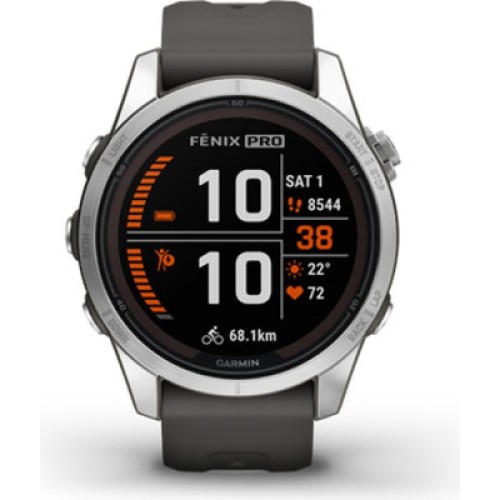 Смарт-часы Garmin fenix 7S Pro Solar, Glass, SS w/Graphite band, GPS (010-02776-01)