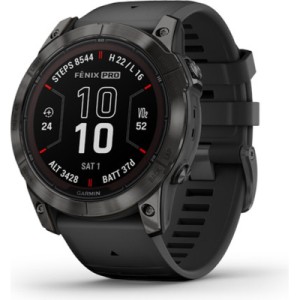Смарт-часы Garmin fenix 7X Pro Saph Solar, Carbon Gray Ti w/Black Band, GPS (010-02778-11)