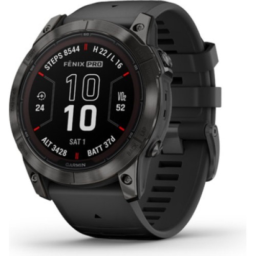 Смарт-часы Garmin fenix 7X Pro Saph Solar, Carbon Gray Ti w/Black Band, GPS (010-02778-11)