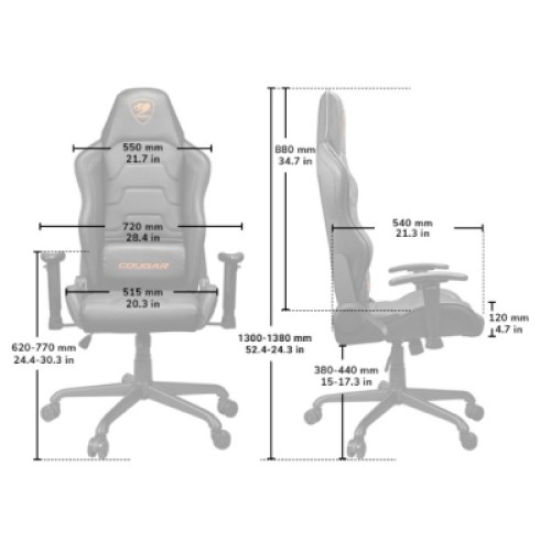 Кресло игровое Cougar Armor AIR Black/Orange