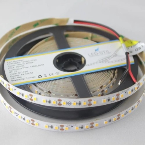 Светодиодная лента LED-STIL 3000K 14,4 Вт/м 2835 120 діодів IP33 12 Вольт 1400 lm (DFN2835-120B3-IP33)
