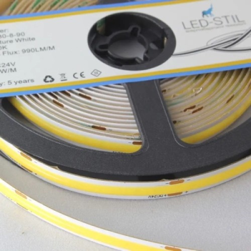 Светодиодная лента LED-STIL 3000K 9 Вт/м COB 480 діодів IP33 24 Вольта 900 lm тепле світло (UC3-24-480-8-90)