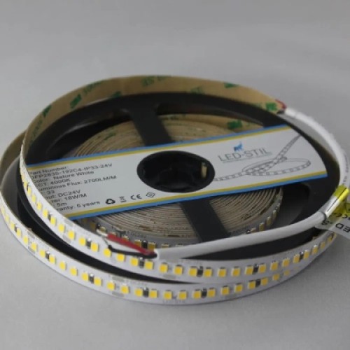 Светодиодная лента LED-STIL 4000K 18 Вт/м 2835 192 діода IP33 24 Вольта 2700 lm нейтральне світло (DFP2835-192C4-IP33-24V)