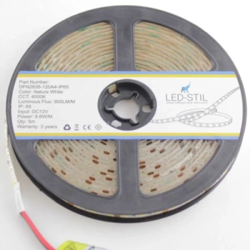 Светодиодная лента LED-STIL 4000K 9,6 Вт/м 2835 120 діодів IP65 12 Вольт 850 lm нейтральне світло (DFN2835-120A4-IP65)
