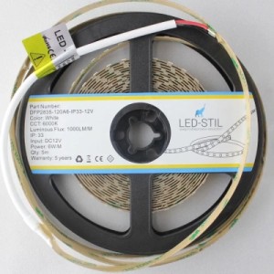 Світлодіодна стрічка LED-STIL 6000K 6 Вт/м 2835 120 діодів IP33 12 Вольт 950 lm холодне світло (DFP2835-120A6-IP33-12V)