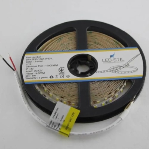 Светодиодная лента LED-STIL 9,6 Вт/м 2835 120 діодів IP33 12 Вольт 70 lm ЛИМОННИЙ (DFN2835-120A-IP33-L)