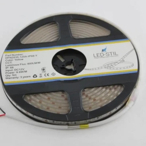Светодиодная лента LED-STIL 9,6 Вт/м 2835 120 діодів IP68 12 Вольт 70 lm ЖОВТИЙ (DFN2835-120A-IP68-Y)