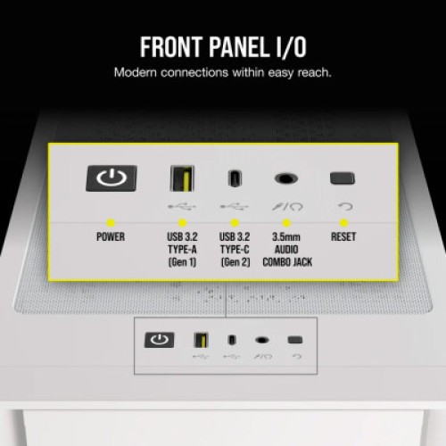 Корпус Corsair iCUE 4000D RGB Airflow White (CC-9011241-WW) Корпус Corsair iCUE 4000D RGB Airflow White (CC-9011241-WW)