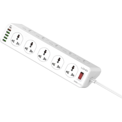 Сетевой фильтр питания LDNIO SC10610, 5роз + 3USB (SC10610)
