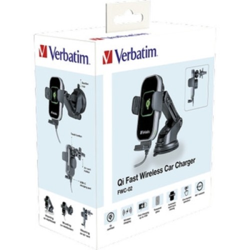 Универсальный автодержатель Verbatim FWC-02 with Qi Fast Wireless Car Charger (49553)