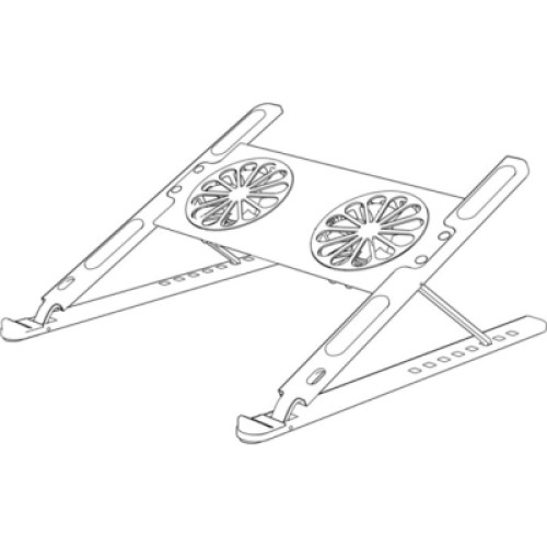Подставка для ноутбука XoKo NST-101 Aluminium с активным охлаждением Silver (XK-NST-101-SL)