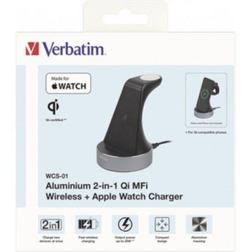 Зарядное устройство Verbatim 2in1 Apple Watch and iPhone Charging Stand (49555)