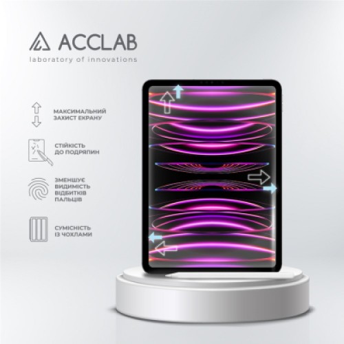 Стекло защитное ACCLAB Full Glue Apple iPad Pro 12.9 2022/2021/2020/2018 (1283126575198)