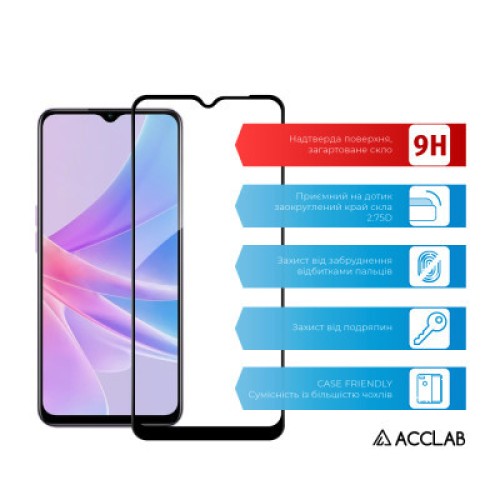 Стекло защитное ACCLAB Full Glue Oppo A58 (1283126565144)