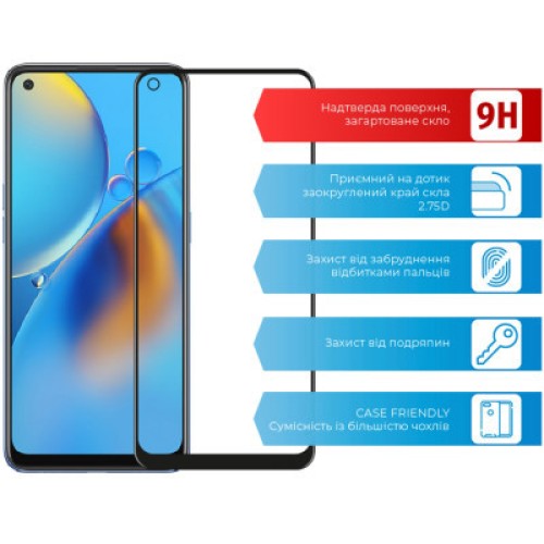 Стекло защитное ACCLAB Full Glue Oppo A74 (1283126512667)