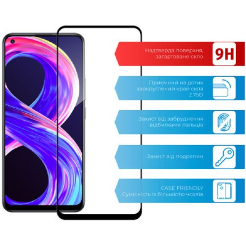Стекло защитное ACCLAB Full Glue Realme 8 Pro (1283126523212)
