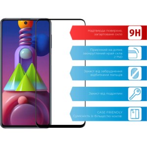 Стекло защитное ACCLAB Full Glue Samsung M51 (1283126508660)