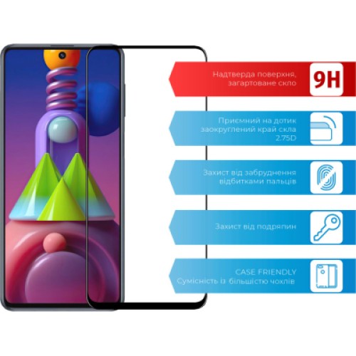 Стекло защитное ACCLAB Full Glue Samsung M51 (1283126508660)
