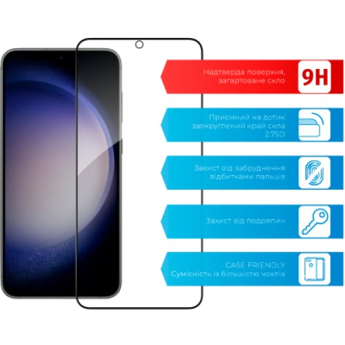 Стекло защитное ACCLAB Full Glue Samsung S23 (1283126559624)