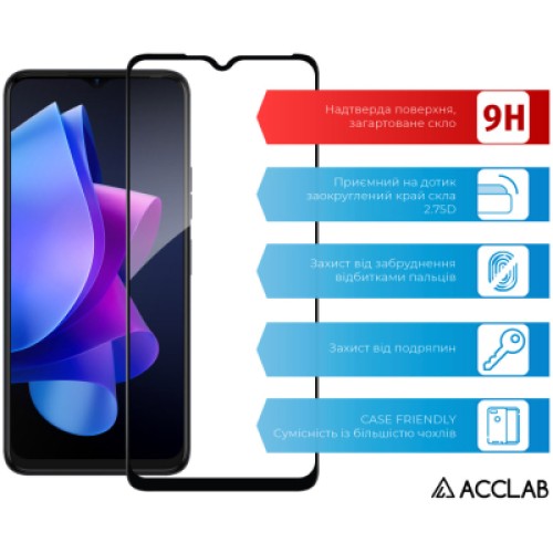 Стекло защитное ACCLAB Full Glue Tecno Spark 10 (1283126580550)