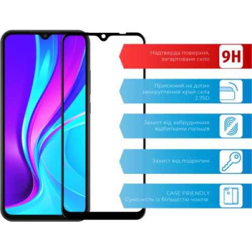 Стекло защитное ACCLAB Full Glue Xiaomi Redmi 9A/9C (1283126508820)