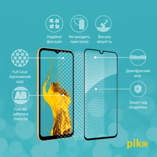 Стекло защитное Piko Full Glue Samsung A14 (1283126559785)