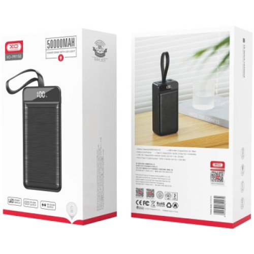 Батарея универсальная XO 50000mAh, PD/18W, QC3.0/22.5W, flashlight, Input(Micro,Type-C,Lightning), Output(3*USB,Type-C) (XO-PR158 / 29211)