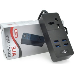 Сетевой фильтр питания Voltronic TВ-Т05, 1роз, 4*USB Black (ТВ-Т06-Black)
