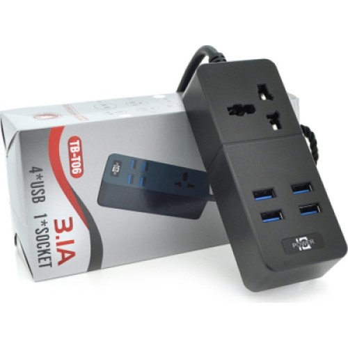 Сетевой фильтр питания Voltronic TВ-Т05, 1роз, 4*USB Black (ТВ-Т06-Black)