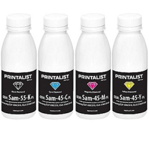 Тонер Samsung CLP-300/310, CLX-2160/3160 SET Black 55г/Сolor 45 Printalist (Sam-CLP300-SET-PL)