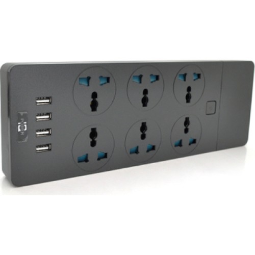 Сетевой фильтр питания Voltronic TВ-Т12, 6роз, 4*USB Black (ТВ-Т12-Black)
