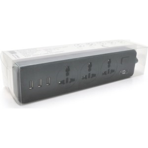 Сетевой фильтр питания Voltronic TВ-Т13, 3роз, 3*USB Black (ТВ-Т13-Black)
