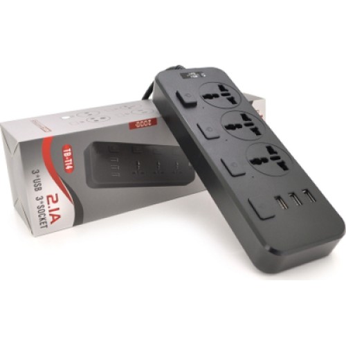 Сетевой фильтр питания Voltronic TВ-Т14, 3роз, 3*USB Black (ТВ-Т14-Black)