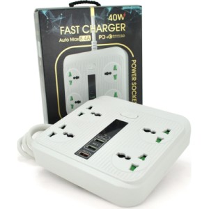 Сетевой фильтр питания Voltronic TВ-Т18, 4роз, 2*USB+PD White (OS-Т18-White)