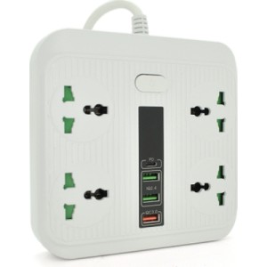 Сетевой фильтр питания Voltronic TВ-Т18, 4роз, 2*USB+PD White (OS-Т18-White)
