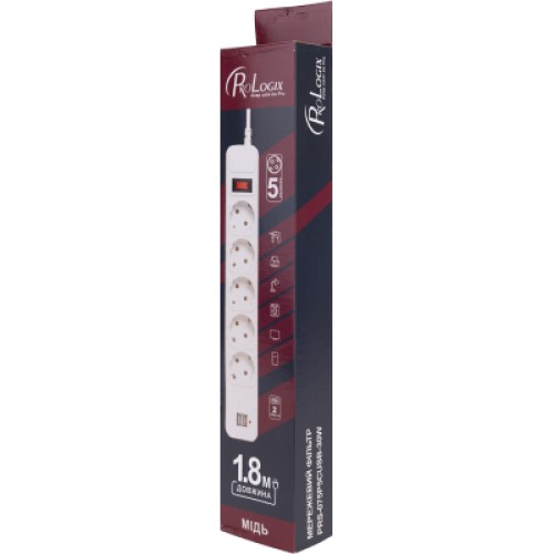 Сетевой фильтр питания Prologix PRS-075P5CUSB-18W