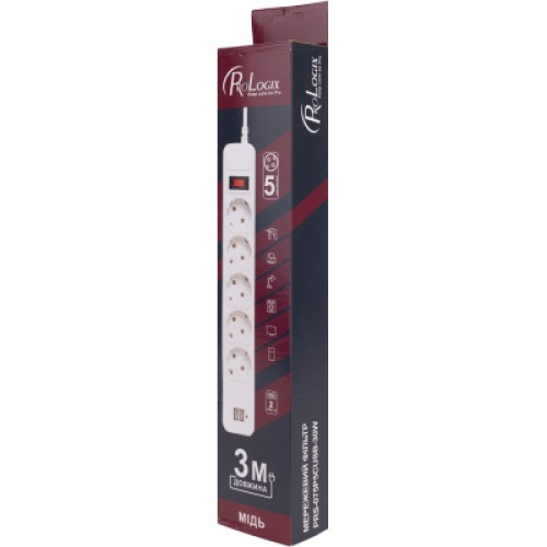 Сетевой фильтр питания Prologix PRS-075P5CUSB-30W