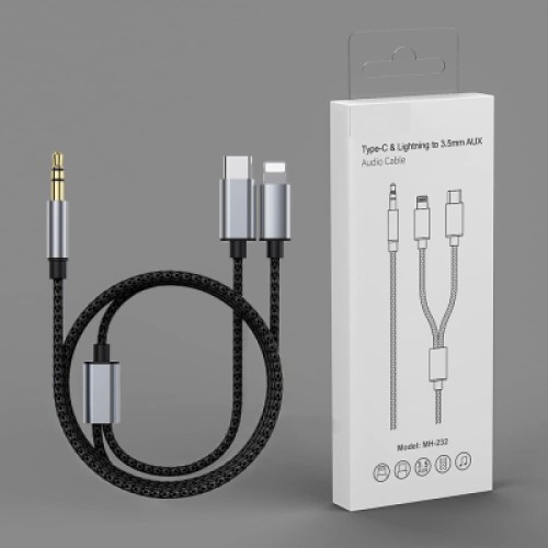 Кабель мультимедийный MH-232 AUX 3.5mm - USB Type-C - Lightning XoKo (XK-MH-232)