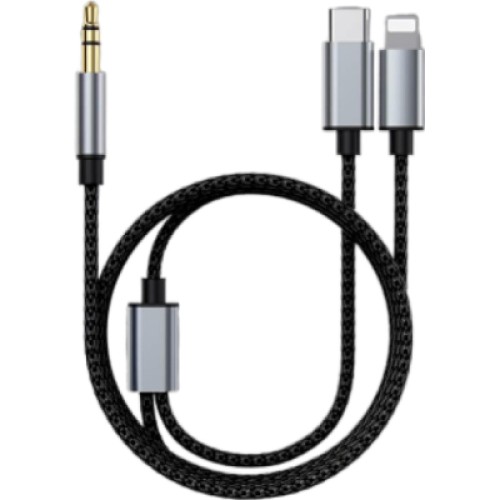 Кабель мультимедийный MH-232 AUX 3.5mm - USB Type-C - Lightning XoKo (XK-MH-232)