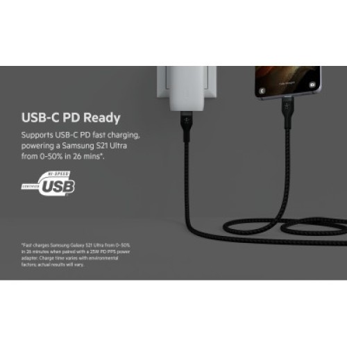 Дата кабель USB-C to USB-C 1.0m Belkin (CAB011BT1MBK) Дата кабель USB-C to USB-C 1.0m Belkin (CAB011BT1MBK)
