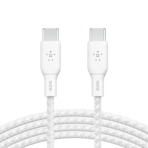 Дата кабель USB-C to USB-C 2.0m 100W white Belkin (CAB014BT2MWH)