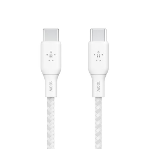 Дата кабель USB-C to USB-C 3.0m 100W white Belkin (CAB014BT3MWH)