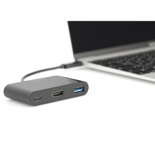 Переходник USB-C to HDMA 2xUSB Digitus (DA-70855)