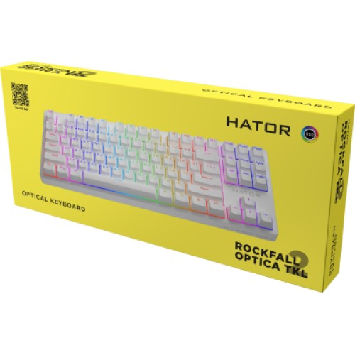Клавиатура Hator Rockfall 2 Optica TKL Black USB White (HTK-731)