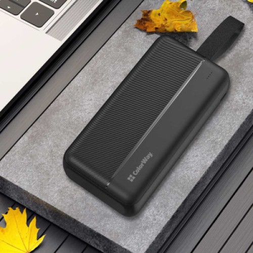 Батарея универсальная ColorWay 30 000 mAh High-power 2 PD/20W, QC/3.0, USB-C/Micro-USB (CW-PB300LPC2BK-PD)
